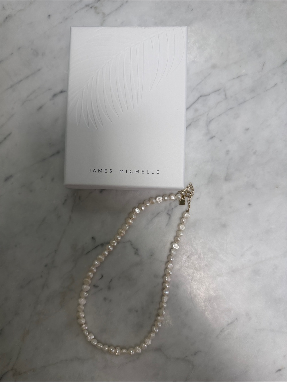 James Michelle Pearl Necklace in White